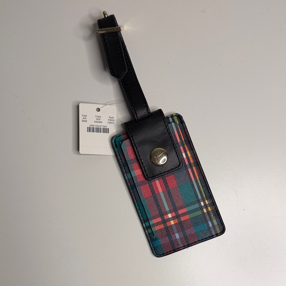 J. Crew Plaid Luggage Tag - Multicolor